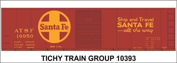 #10393-6N ATSF 40' STEEL BOXCAR DECAL 6 SETS