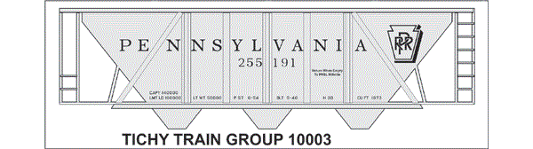 #10003-6S PRR H-30 HOPPER GRAY CAR RR ROMAN 6 SETS