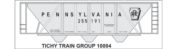 #10004-6 PRR H-30 HOPPER GRAY CAR RR GOTHIC 6 SETS