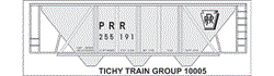 #10005-6N PRR H-30 HOPPER GRAY CAR RR GOTHIC 6 SETS