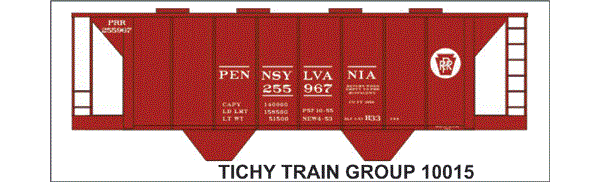 #10015-6O PRR H33 COVERED HOPPER 6 SETS