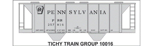 #10016-6N PRR H34C COVERED HOPPER 6 SETS