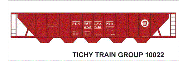 #10022-6S PRR H32 COVERED HOPPER 6 SETS