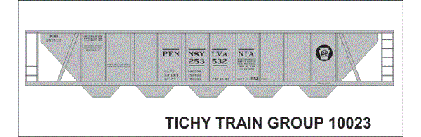 #10023N PRR H32 COVERED HOPPER GRAY