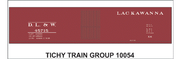 10054-6 DL&W 40' STEEL BOXCAR 6 SETS