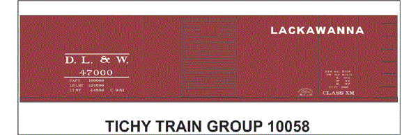 10058-6 DL&W 40' STEEL BOXCAR 6 SETS