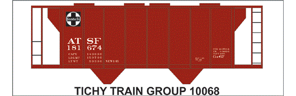 10068-6 AT&SF GA-67 COVERED HOPPER 6 SETS