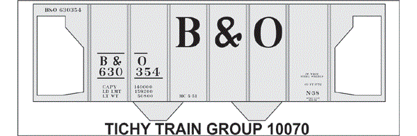 10070-6 B&O N-38 HOPPER 6 SETS