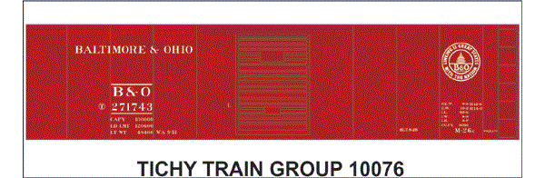 10076-6 B&O M26c 40' STEEL BOXCAR 6 SETS