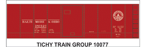 10077-6S B&O M53 40' STEEL BOXCAR 6 SETS