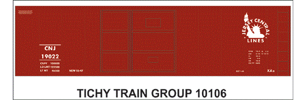 #10106-6 CNJ 40' 11/2 DOOR STEEL BOXCAR 6 SETS