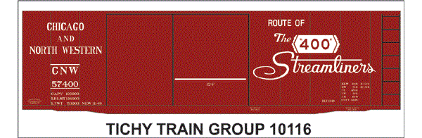 #10116-6S CNW 40' DBL DOOR STEEL BOX STREAMLINERS LOGO 6 SETS