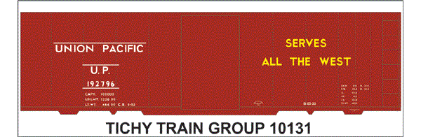 #10131N UP 40' STEEL BOXCAR WHITE/YELLOW PRINT