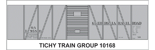 10168-6S GA RR 40' USRA BOXCAR BLACK DECAL 6 SETS