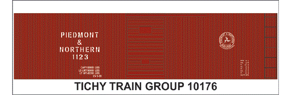 10176 PIEDMONT & NORTHERN 40' DS BOXCAR DECAL