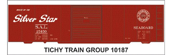 10187 SAL 40' SILVER STAR STL BOXCAR DECAL