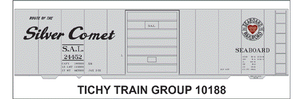 10188S SAL 40' SILVER COMET GRAY STL BOXCAR DECAL