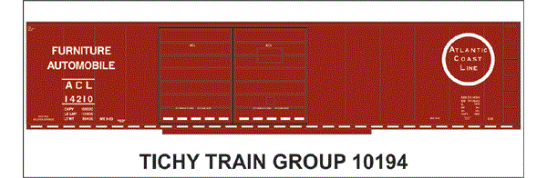 10194 ACL 50' DOUBLE DOOR STEEL BOXCAR DECAL