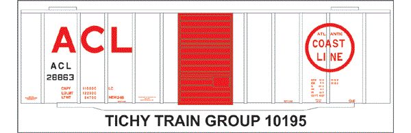 10195N-6 ACL 40' STEEL BOXCAR DECAL 6 SETS