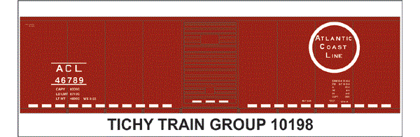 10198N-6 ACL 40' STEEL BOXCAR DECAL 6 SETS