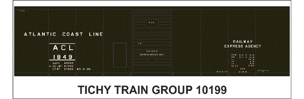 10199S-6 ACL 40' STEEL REA BOXCAR DECAL 6 SETS