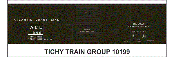 10199N ACL 40' STEEL REA BOXCAR DECAL