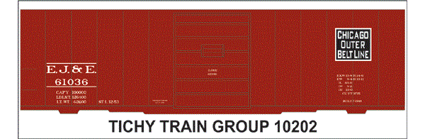 10202-6 EJ&E 40' STEEL BOXCAR DECAL 6 SETS