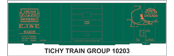 10203-6 EJ&E 40' STEEL BOXCAR DECAL 6 SETS