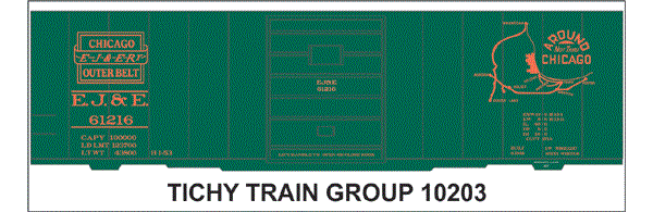 10203O-6 EJ&E 40' STEEL BOXCAR DECAL 6 SETS