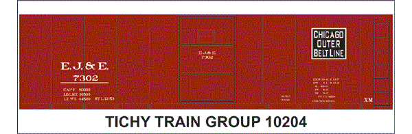 10204-6 EJ&E 40' STEEL BOXCAR DECAL 6 SETS