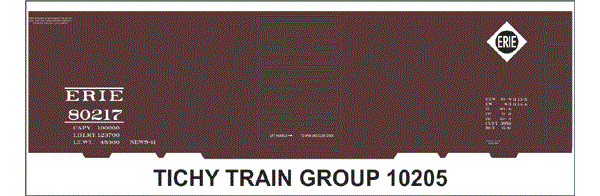 10205N ERIE 40' STEEL BOXCAR DECAL