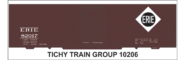 10206O-6 ERIE 40' STEEL BOXCAR DECAL 6 SETS