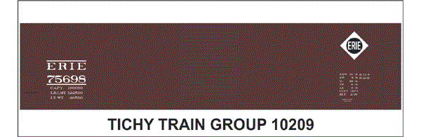 10209S-6 ERIE 40' STEEL BOXCAR DECAL 6 SETS