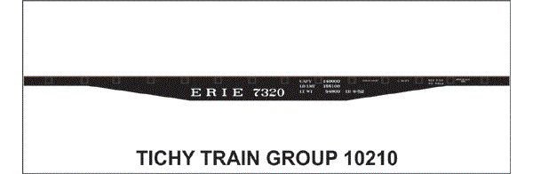 10210S-6 ERIE 50' STEEL FLATCAR DECAL 6 SETS