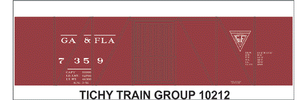 10212-6 GA & FLA 40' SS BOXCAR DECAL 6 SETS