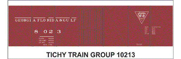 10213-6 GA & FLA 40' SS BOXCAR DECAL 6 SETS