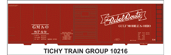 10216S-6 GM&O 40' STEEL BOXCAR DECAL 6 SETS