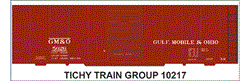 10217S-6 GM&O 40' STEEL BOXCAR DECAL 6 SETS