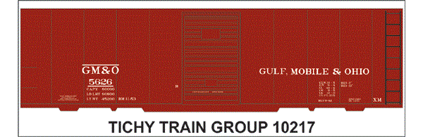 10217O-6 GM&O 40' STEEL BOXCAR DECAL 6 SETS