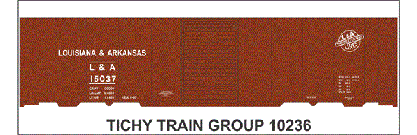 10236-6 L & A 40' STEEL BOXCAR DECAL 6 SETS