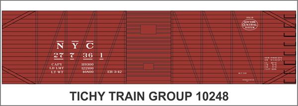 #10248-6S NYC 40' USRA SS BOXCAR DECAL 6 SETS