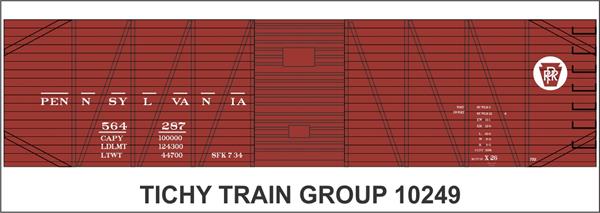 #10249-6O PRR 40' USRA SS BOXCAR DECAL 6 SETS