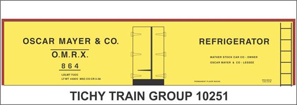 #10251-6 OSCAR MAYER 40' STEEL REEFER DECAL 6 SETS