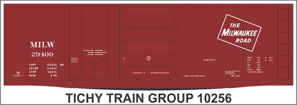 #10256-6S MILWAUKEE 40' STEEL BOXCAR DECAL 6 SETS