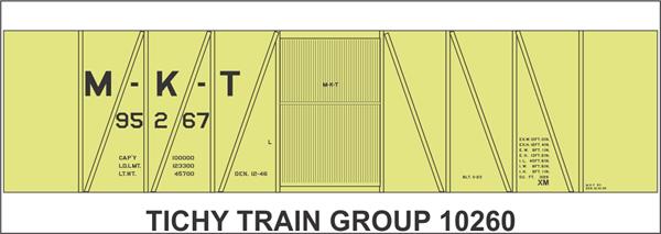 #10260-6S MKT 40' SS WOOD BOXCAR DECAL 6 SETS