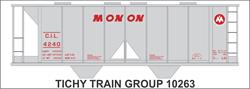 #10263-6S MONON COVERED HOPPER DECAL 6 SETS