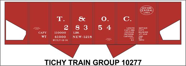 #10277-6N T&OC (NYC) USRA HOPPER DECAL 6 SETS