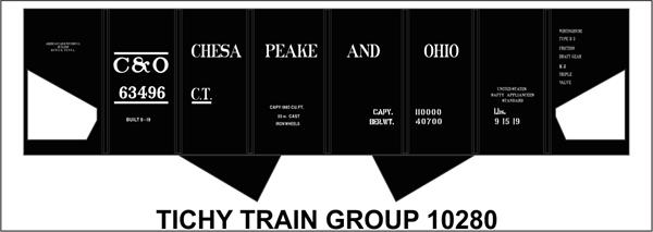 #10280-6 C&O USRA HOPPER DECAL 6 SETS