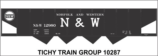 #10287S N&W 4 BAY STEEL HOPPER DECAL