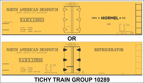 #10289-6O HORMEL NADX 40' WOOD REEFER DECAL 6 SETS